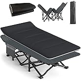 ATORPOK Camping Cot for Adults with Cushion Comfortable, Tent Folding Cot for Sleeping, Lightweight Folding Bed with Carry Ba