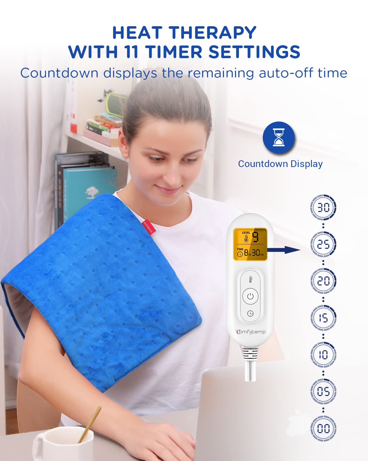Heating Pad for Period Cramps, FSA HSA Eligible Electric Heating Pad for Back Pain Relief, 12