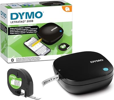 Dymo LetraTag 200B Bluetooth Label Maker Compact Label Printer Black