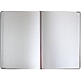Boorum & Pease Record Book, 21 Series, Record Ruled, 8-1/8" x 10-3/8", 300 Pages (21-300-R),Black/Red