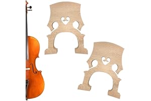 MUSIIN Maple Cello Bridge 4/4 Bridge Bridge Replacement Parts for Instrument Cello Accessories (Two-Pack)