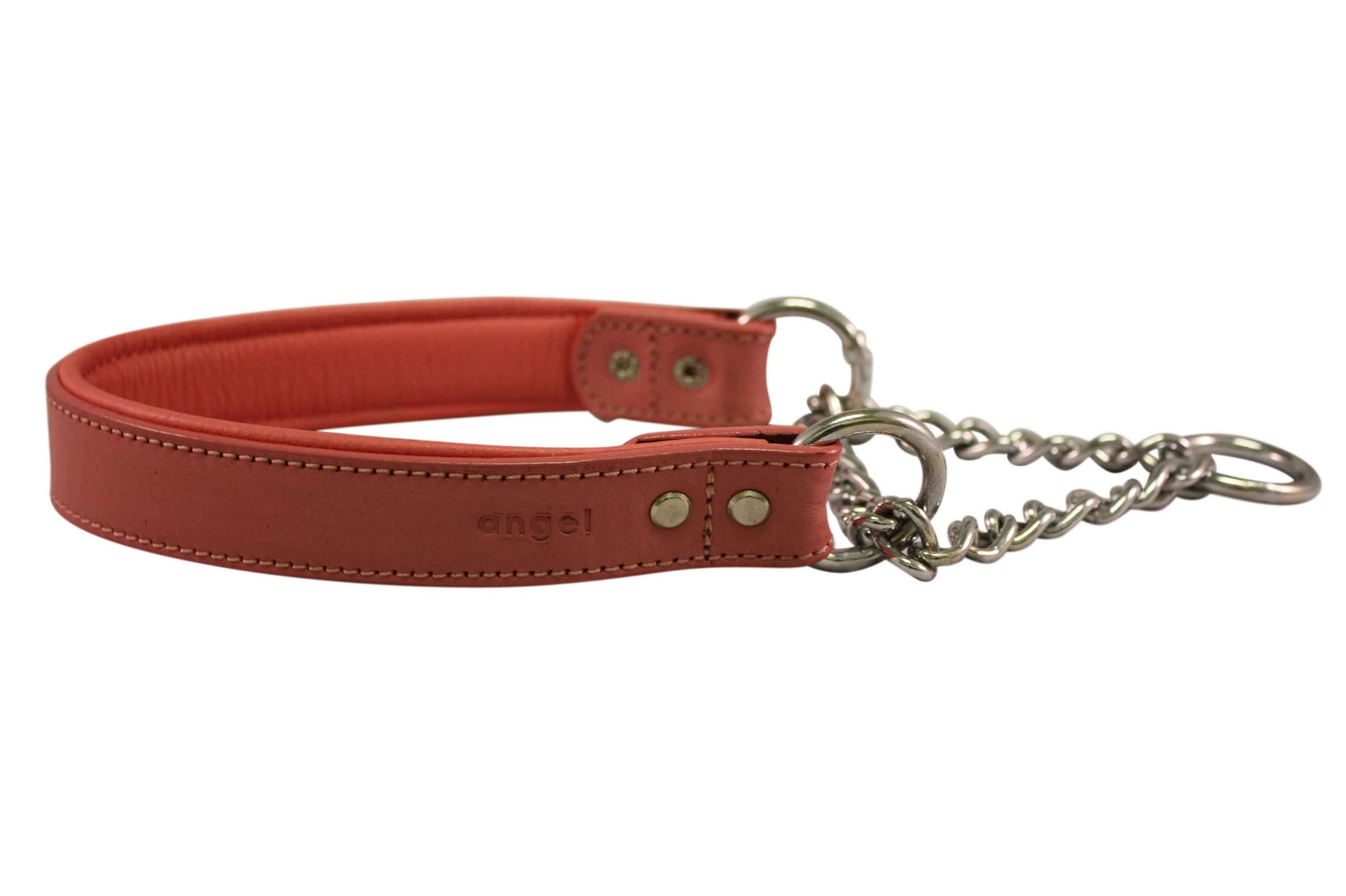 Leather Martingale Dog Collar, Choker, 18"x1" (23.5" fully extended