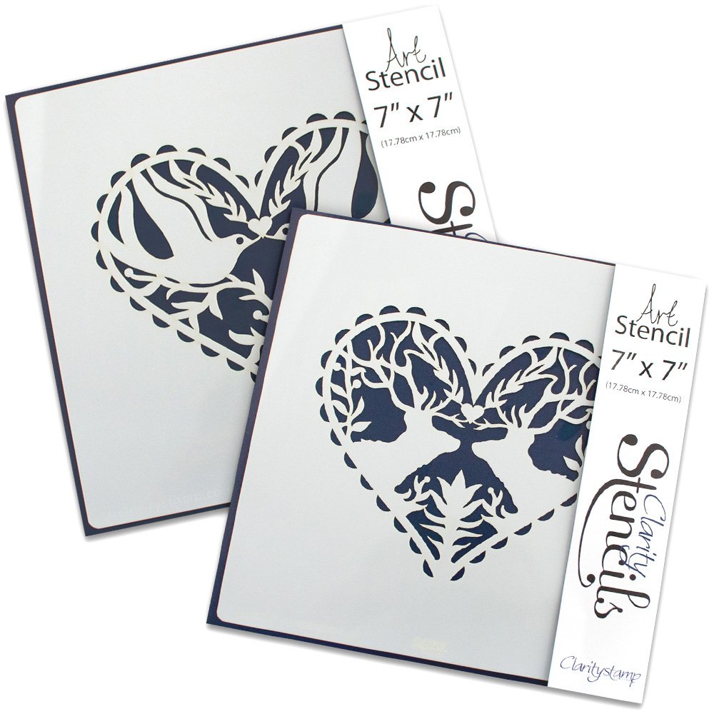 Claritystamp Doves & Deer Stencil Set (Set of 2)