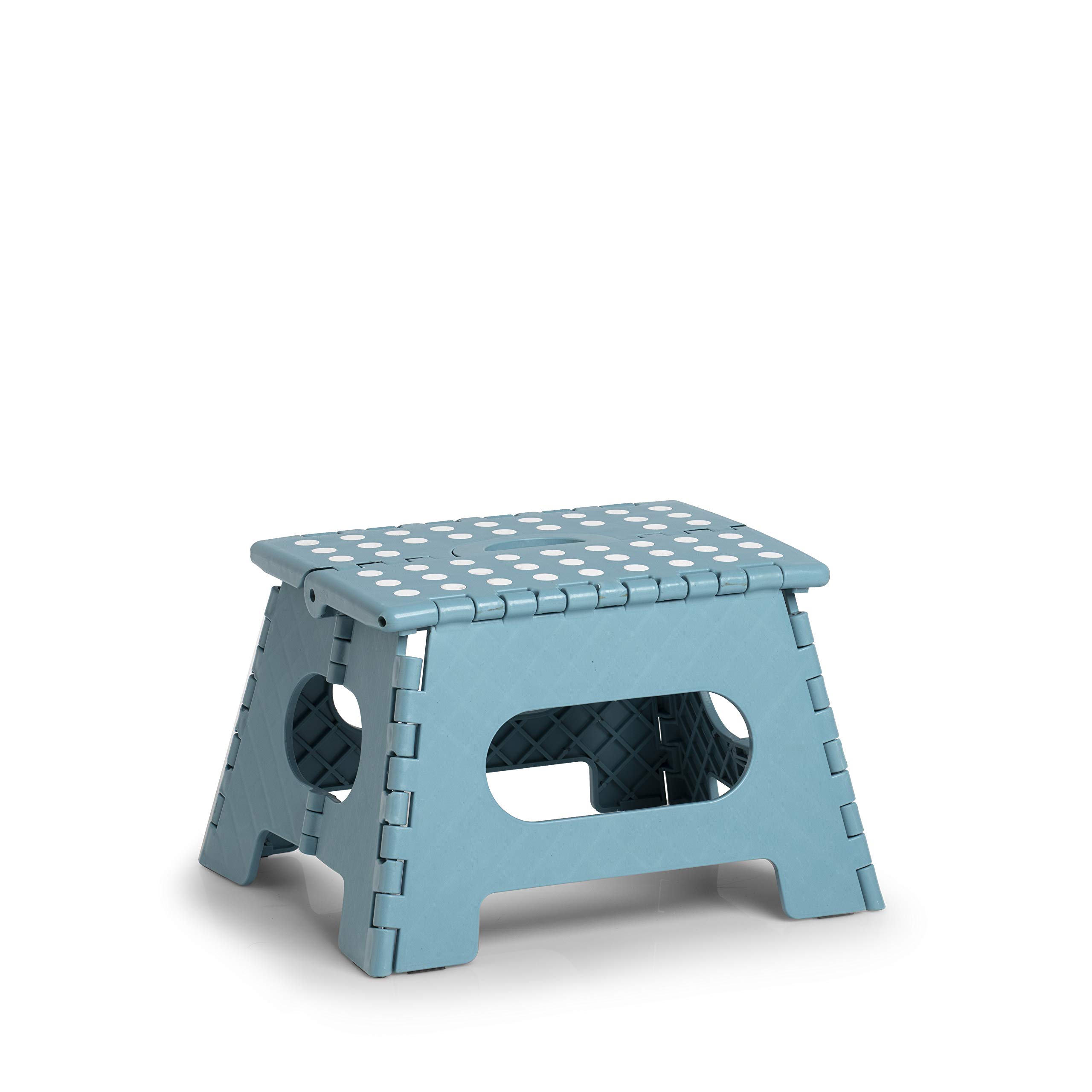Zeller 13032 Premium Folding Stool Plastic Ice Blue TÜV Tested Maximum Load 150 kg Approx. 35 x 28 x 22 cm Plastic Small