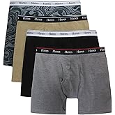 Hanes Originals Men’s Boxer Briefs, Stretch Cotton, Moisture-Wicking, Modern Fit Low Rise, Pack of 4, Grey/Black Assortment