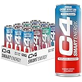 Cellucor C4 Smart Energy Drinks Variety Pack, Sugar Free Performance Fuel & Nootropic Brain Booster, Coffee Substitute or Alternative, 4 Flavor Berry Breeze Variety 12 Pack