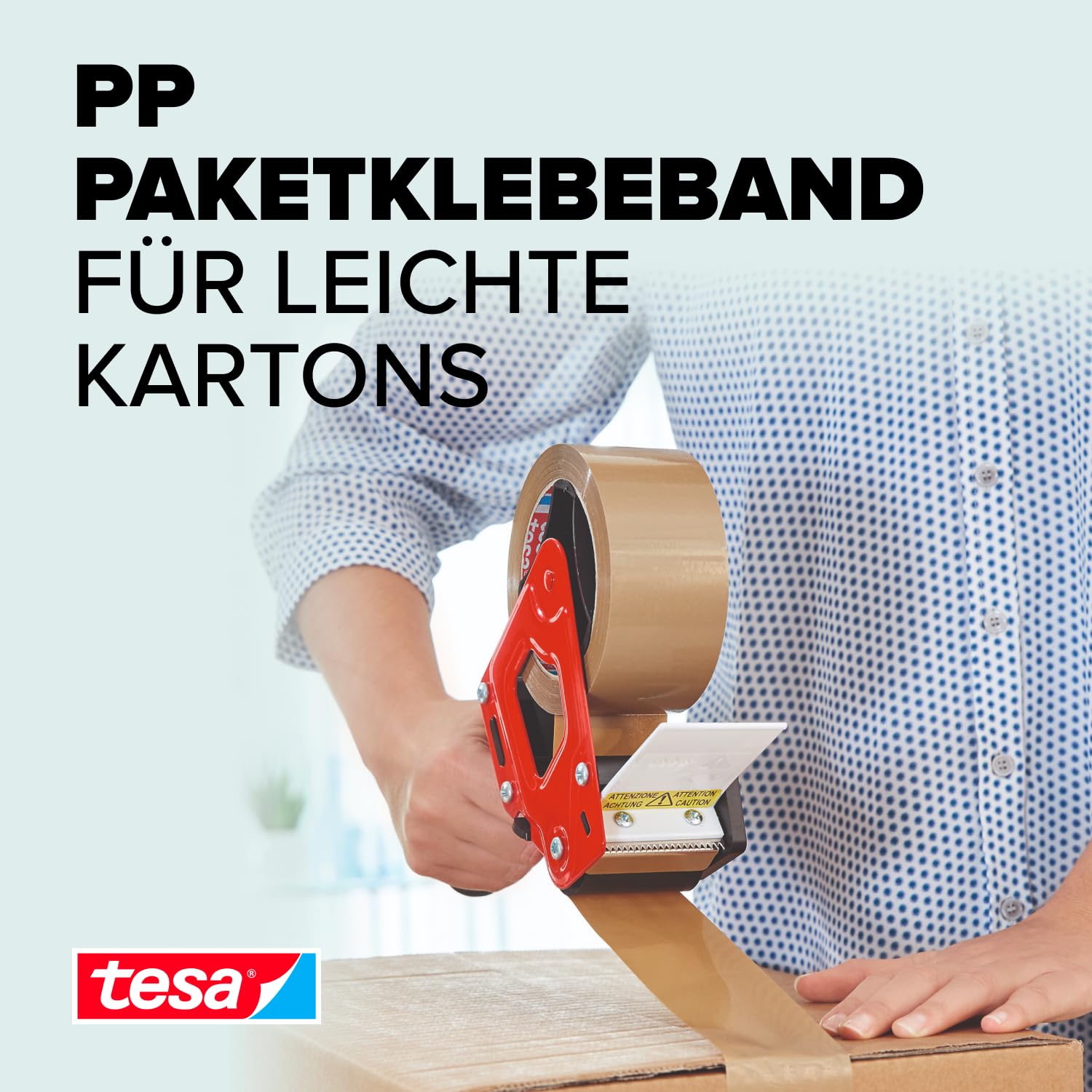 tesa tesapack im 6er Pack - Geräuscharmes Paketklebeband zum Verpacken von Paketen und Versandschachteln - braun - 6 Rollen je 66 m 2