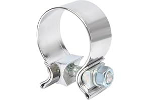 bylikeho Exhaust Clamp,2.5" Stainless Steel Exhaust Clamp,Car Accessories Narrow Band Muffler Clamp,Exhaust Pipe Clamp Butt Joint Narrow Band Exhaust Seal Clam,Use for Exhaust System(2.5 Inch)