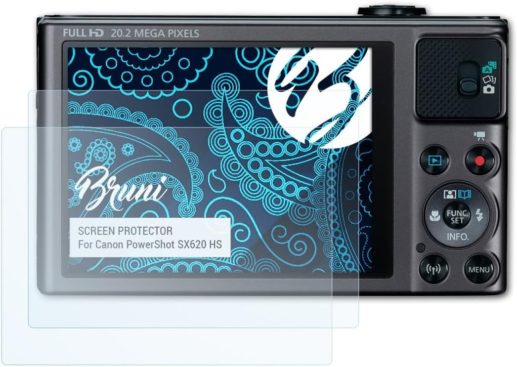BruniScreen Protector compatible with Canon PowerShot SX620 HS Protector Film, crystal clear Protective Film (2X)