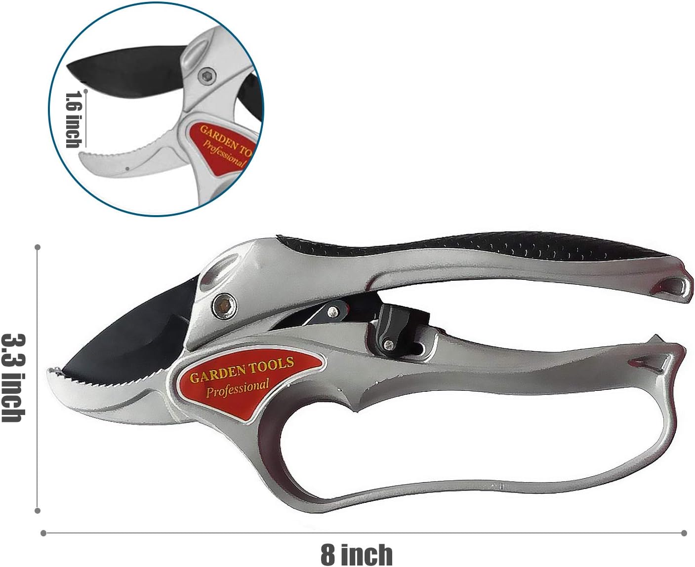 Ratchet Secateurs, Ergonomic Heavy Duty Garden Scissors Pruner Sharp SK5 Blade Lightweight Pruning Shears for Trees Plants - Image 4
