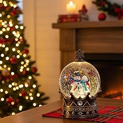 Christmas Snow Globe Lantern Water Glittering