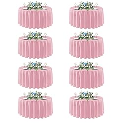 sancua Round Tablecloth 90 Inch Diameter, 8 Pack