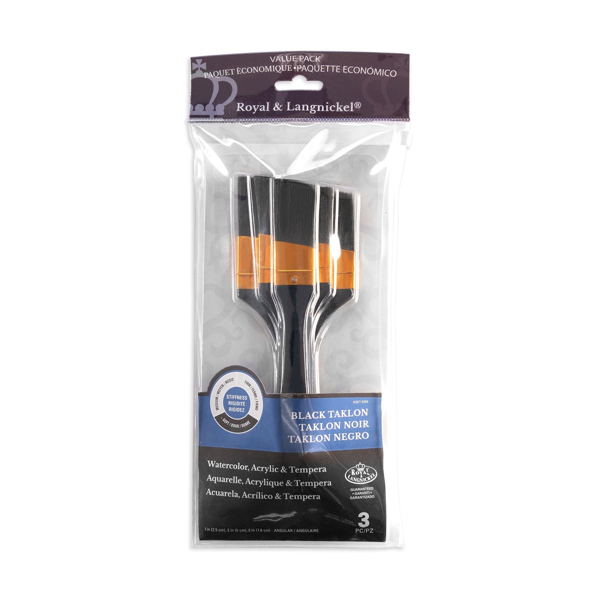 Royal & Langnickel RSET-9356 Angular Black Taklon Brush Set
