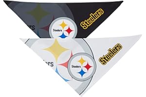 Little Earth 320603-STLR-L: Pittsburgh Steelers Home and Away Pet Bandana Set
