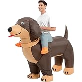 One Casa Inflatable Dog Costume Adult,Blow Up Dachshund Suit,Ride On Halloween Costumes for Men Women