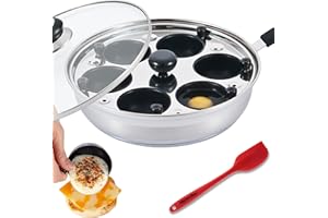 Egg Poacher Pan Nonstick Poached Egg Maker, Stainless Steel Egg Poaching Pan, Poached Eggs Cooker Food Grade Safe PFOA Free w