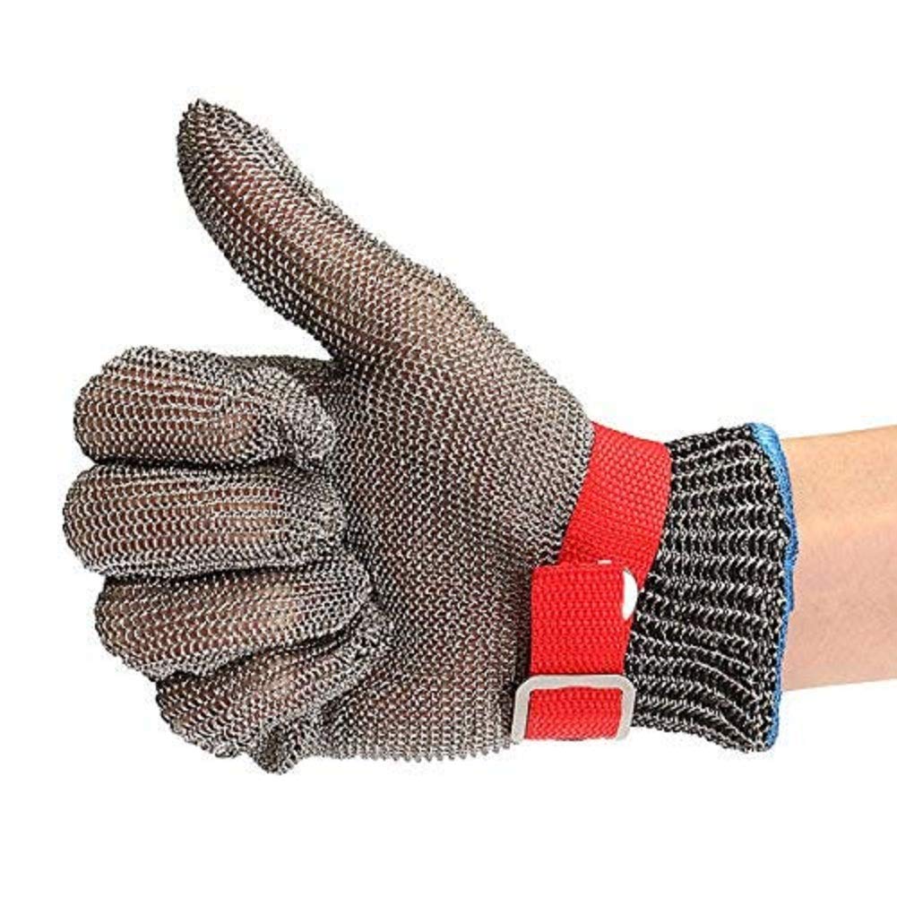 MASUNN Safety Cut Proof Stab Resistant Stainless Steel Metal Mesh Butcher Glove Size M