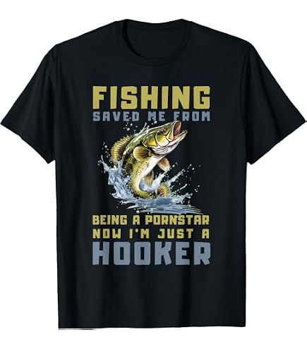 Fishing Saved Me from Being A Pornstar Now I'm Just A Hooker T-Shirt, Men's Big and Tall, Asphalt Grey, 2X Tall : Clothing, Shoes & Jewelry