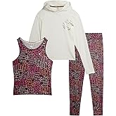 RBX Active Girls Pants Set - 3 Piece Fleece Graphic Hoodies Sweatshirt Tank Top and Girls Leggings Kids Clothing Sets (7-12)