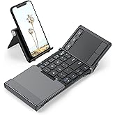 iClever Foldable Keyboard with Touchpad, BK08 Portable Tri-Folding Bluetooth Keyboard for iPad, iPhone, Windows, Mac & Android — Connect Up to 3 Devices