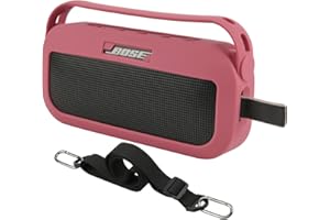 TXEsign Silicone Case Cover for Bose SoundLink Flex Portable Speaker Travel Protective Carrying Pouch with Handle for Bose SoundLink Flex (Carmine Red)