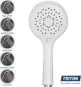 Triton Showers Showerhead White 5 Spray Patterns High Pressure 8000 Series Head view 9