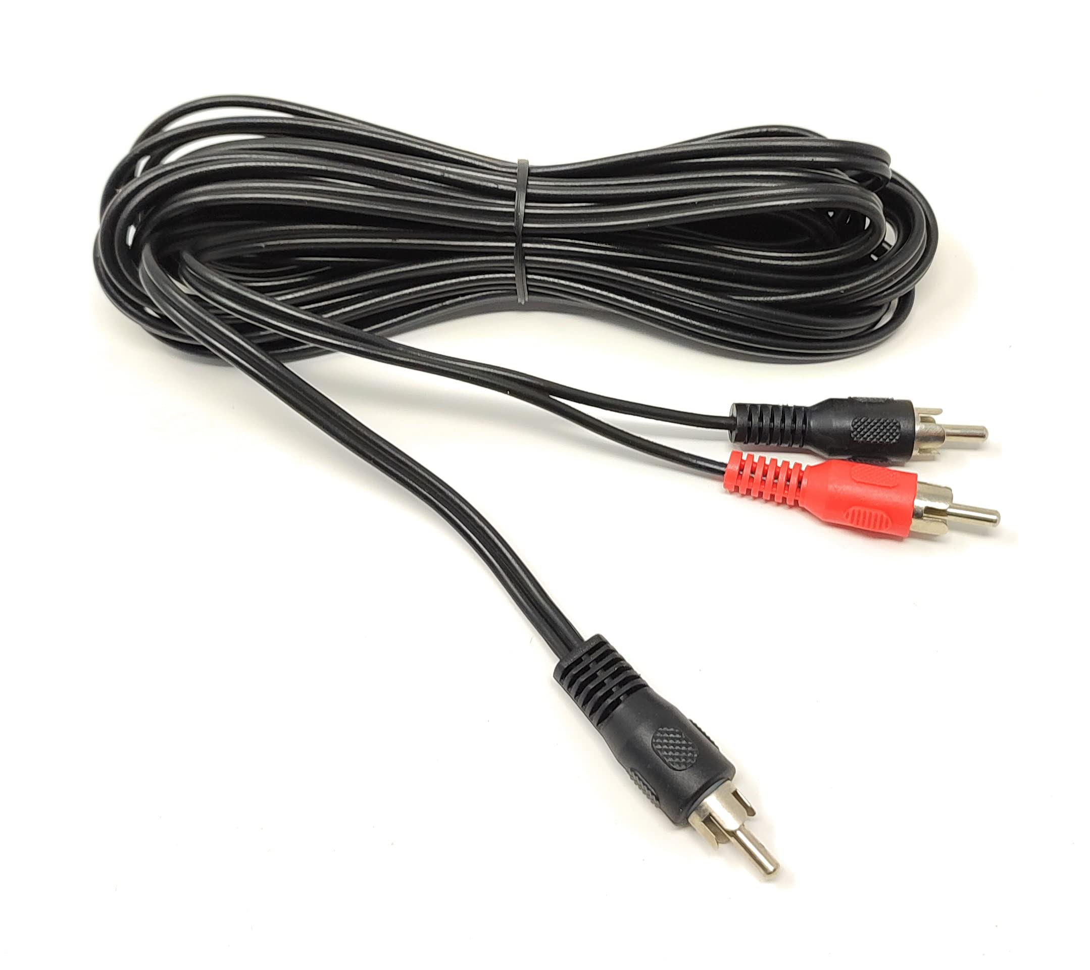Maincore 5m Single RCA Plug to Twin 2 x RCA Phono Plugs Splitter Combiner Audio Cable Lead (Male to 2 Male)
