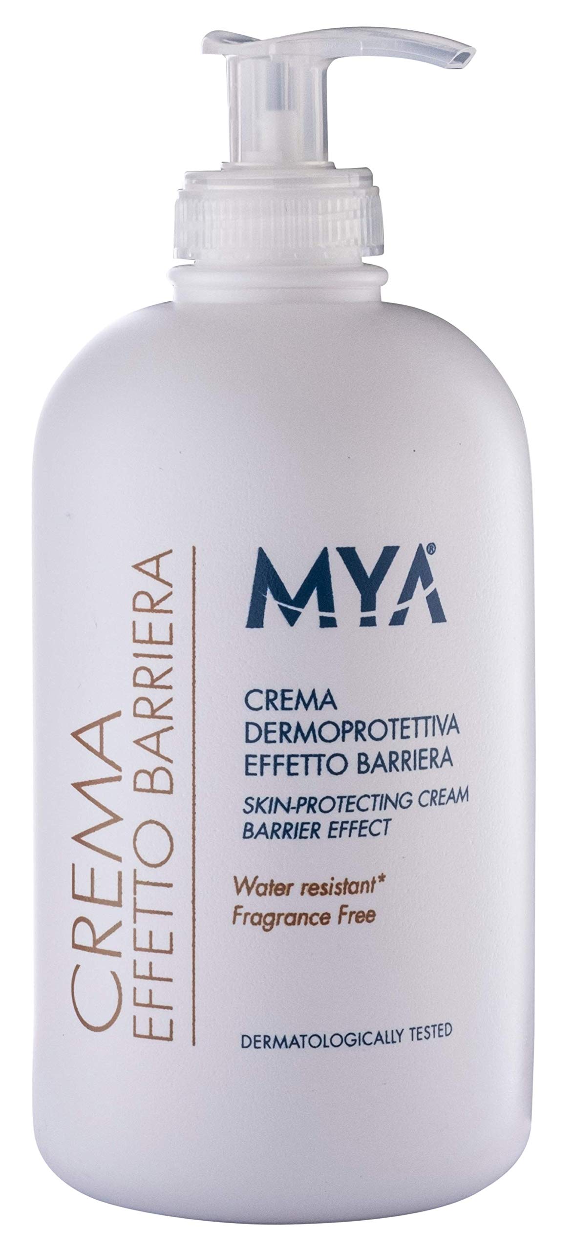 Mya - Dermoprotective Cream For Hands, Barrier Effect, Water Resistant, Paraben Free, Alcohol Free and Fragrance Free, 1 Bottle of 500 ml with Dispenser Pump