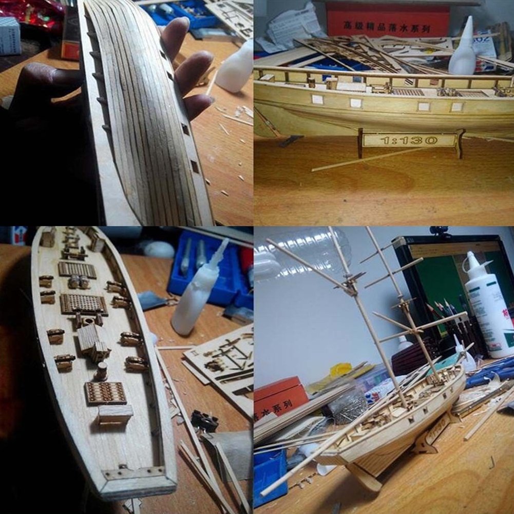 AKDSteel Assembling Building Kits Ship Model Wooden Sailboat Toys