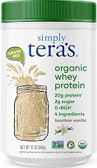 Simply tera's Organic Whey Protein Powder, Bourbon Vanilla - 12 Oz | Grass Fed Vanilla Whey Protein Powder, Clean, Made Witho