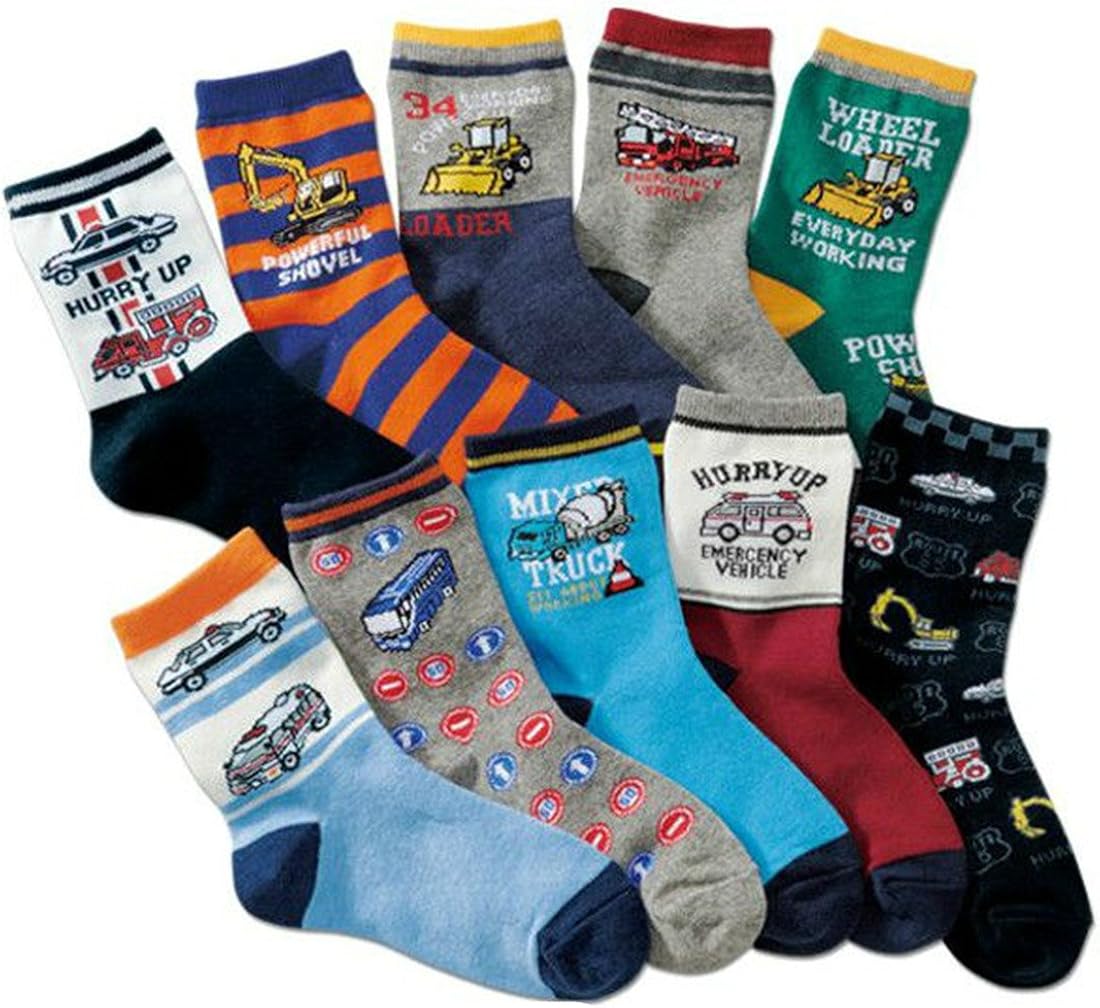 男の子 キッズ 子供 靴下 髭 ジュニア 小学生 キッズ靴下 厚手 可愛い バスパターン 10足セット A 4 7 歳 靴下 レッグウェア 通販 Amazon
