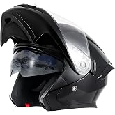 Adult Modular Motorcycle Helmets DOT Approved Flip up Helmet for Men Women | Dual Visor, Full Face Helmet for ATV UTV ADV Four Wheeler Street Bike with Gloves Mask