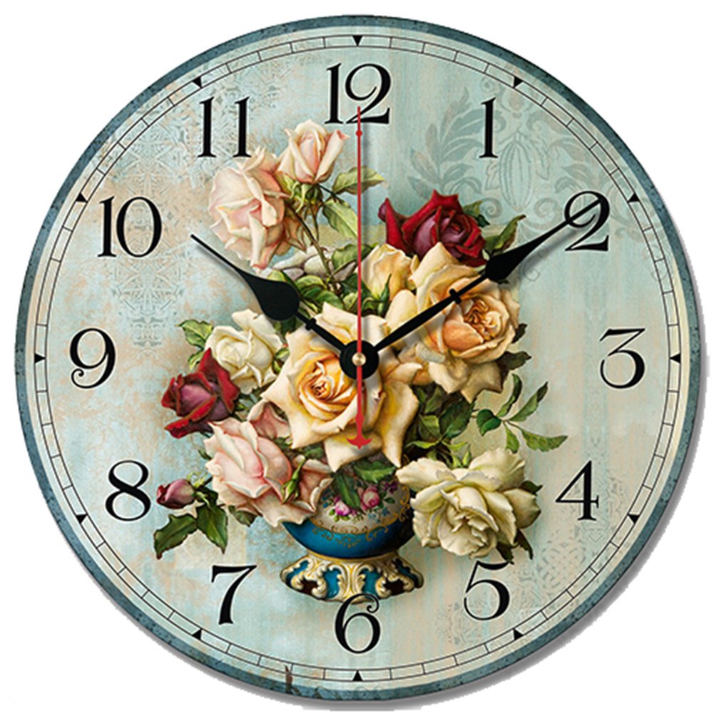 SWHONG Wall Clock Silent Non-ticking 12 Inch/30.5cm,Clocks for Living Room Office Kitchen