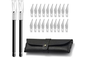 ARVAKR Exacto Knife Set, Hobby Knife with Blade Refills, Precision Craft Cutting Tools for Scrapbooking Stencil Washi Tape Sticker Carving Cutter, Black