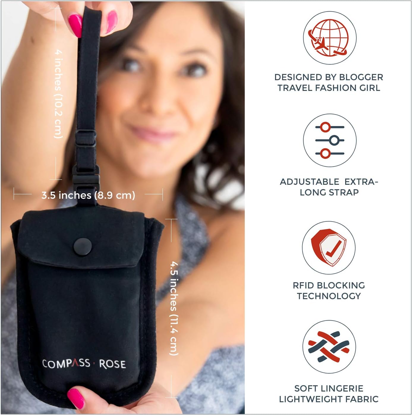 | Secret Bra Wallet Travel Money Pouch with Anti-theft RFID Protection, by Travel Fashion Girl | Travel Wallets