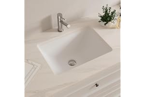 Lavie Craft Undermount Bathroom Sink,18" x 13" Rectangle Porcelain Finish Bathroom Sink Deep Basin with Overflow, White Ceramic Modern Lavatory Vanity Sinks Mounted Under the Counter