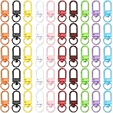 Colorful Keychain Clasp Swivel Lobster Clasp, 50 PCS Metal Lobster Claw Clasps Colorful Keychain Clips Lanyard Clips Swivel Snap Hooks with Key Rings DIY Accessories for Bag Key Chains Connector Craft