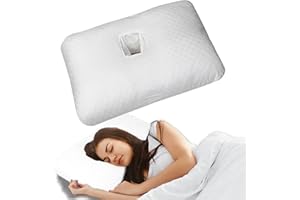 Wuronsa Ear Pillow with Ear Hole for CNH and Ear Pain Ear Inflammation Pressure Sores, Side Sleeping Pillow Ear Guard Pillow | Ear Piercing Protection Pillow| Support earplugs for Sleep (White)