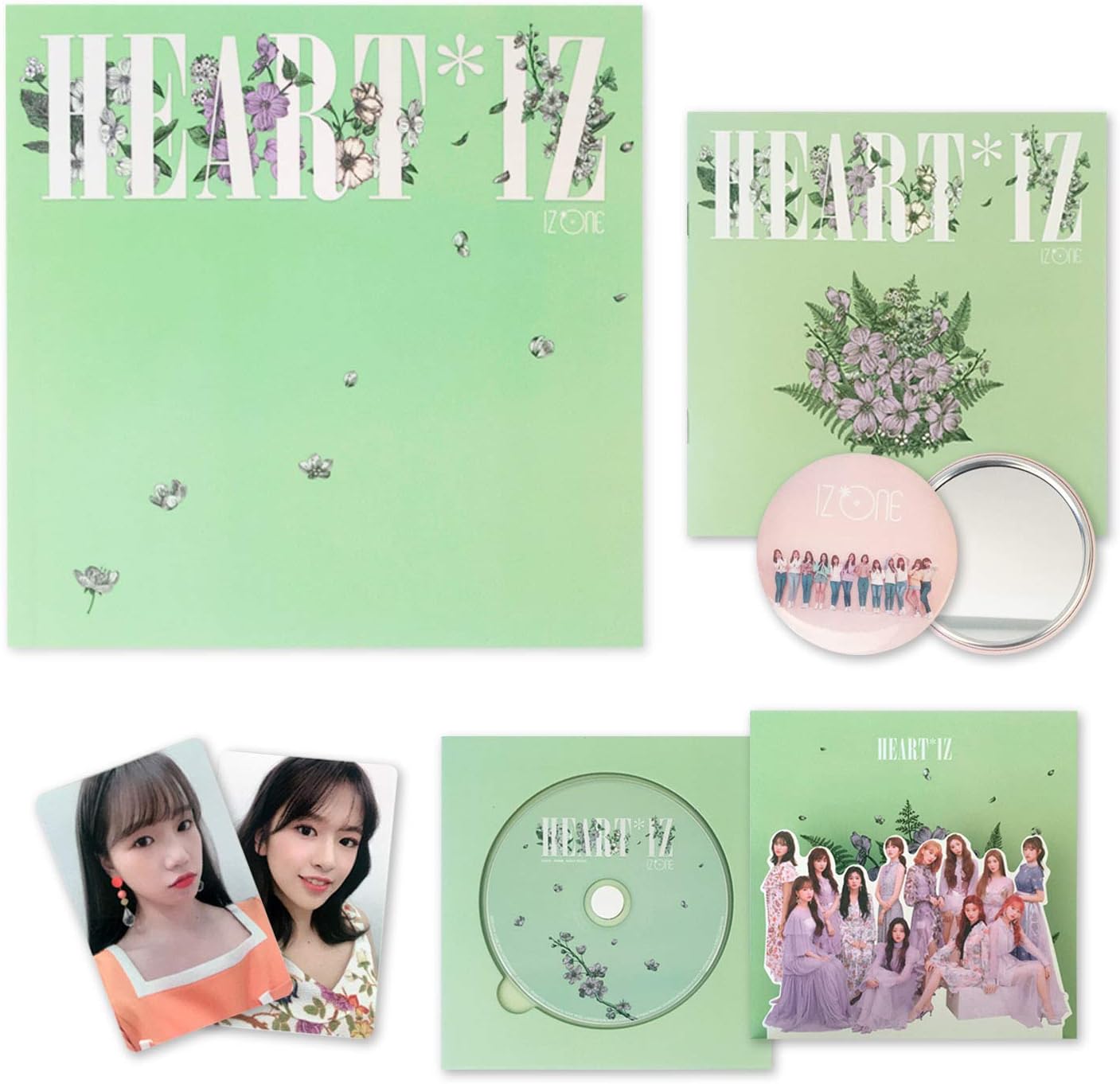 IZONE 2nd Mini Album - HEART*IZ [ Violeta ver. ] CD + Mini Photobook + Booklet + Photocards + Pop-up Card + OFFICIAL POSTER + FREE GIFT
