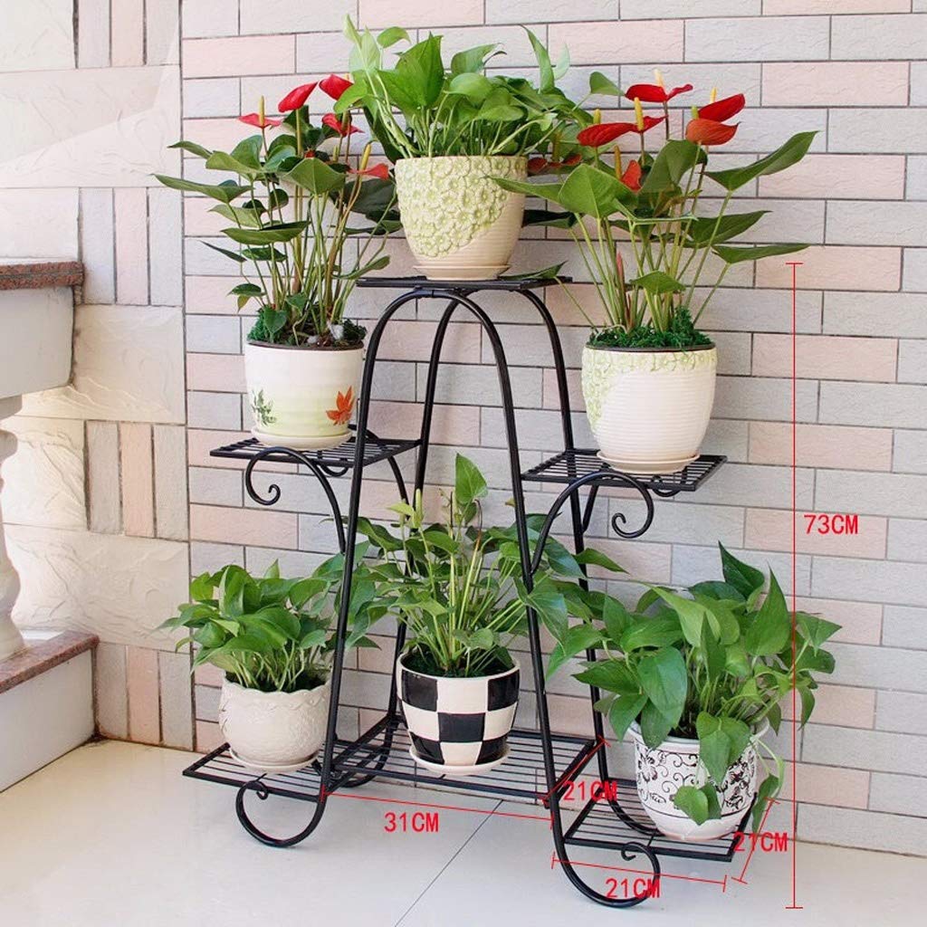 YOUdaoA Soporte de Flores de Hierro Piso de múltiples Capas Balcón ...