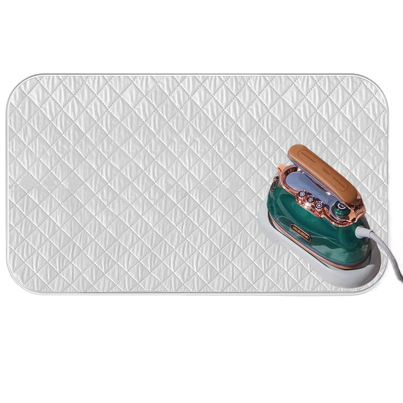 Foldable Magnetic Ironing Mat, Blanket Ironing Board Replacement, Ironing Board Alternative Cover, Quilted Washer Dryer Heat Resistant Pad for Table Top and Countertop - 33