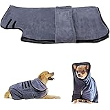 Absorbent Dog Towel, Quick Drying Hooded Bathrobe, Luxurious Dog Drying Towel for Bath & Beach Trips, Microfibre Pet Cat Robe