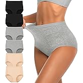 OLIKEME Womens Cotton Underwear High Waisted Postpartum C Section Panties Soft Stretch Breathable Full Coverage Briefs 6 Pack