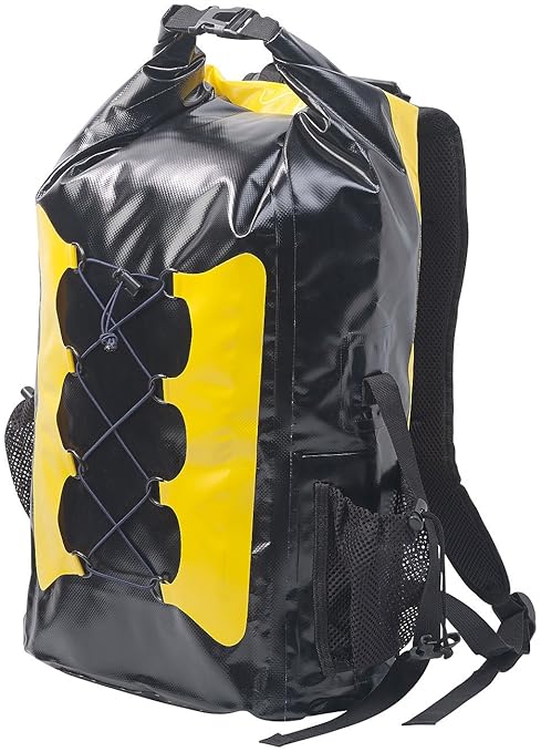 Semptec Urban Survival Technology Einkaufs-Rucksack: Wasserdichter Trekking-Rucksack aus LKW-Plane, 30 Liter, gelb/schwarz (K