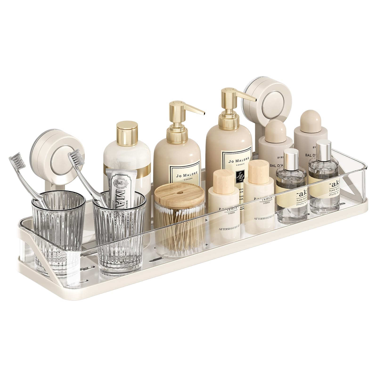 Photo 1 of ** NO SUCTION CUPS**
Bxmeet Suction Cup Shower Caddy, Removable Bathroom Organizer Shelf for Shower Storage, No Drilling Clear Square Shower Shelves, Large Capacity & Reusable, Home & Kitchen White