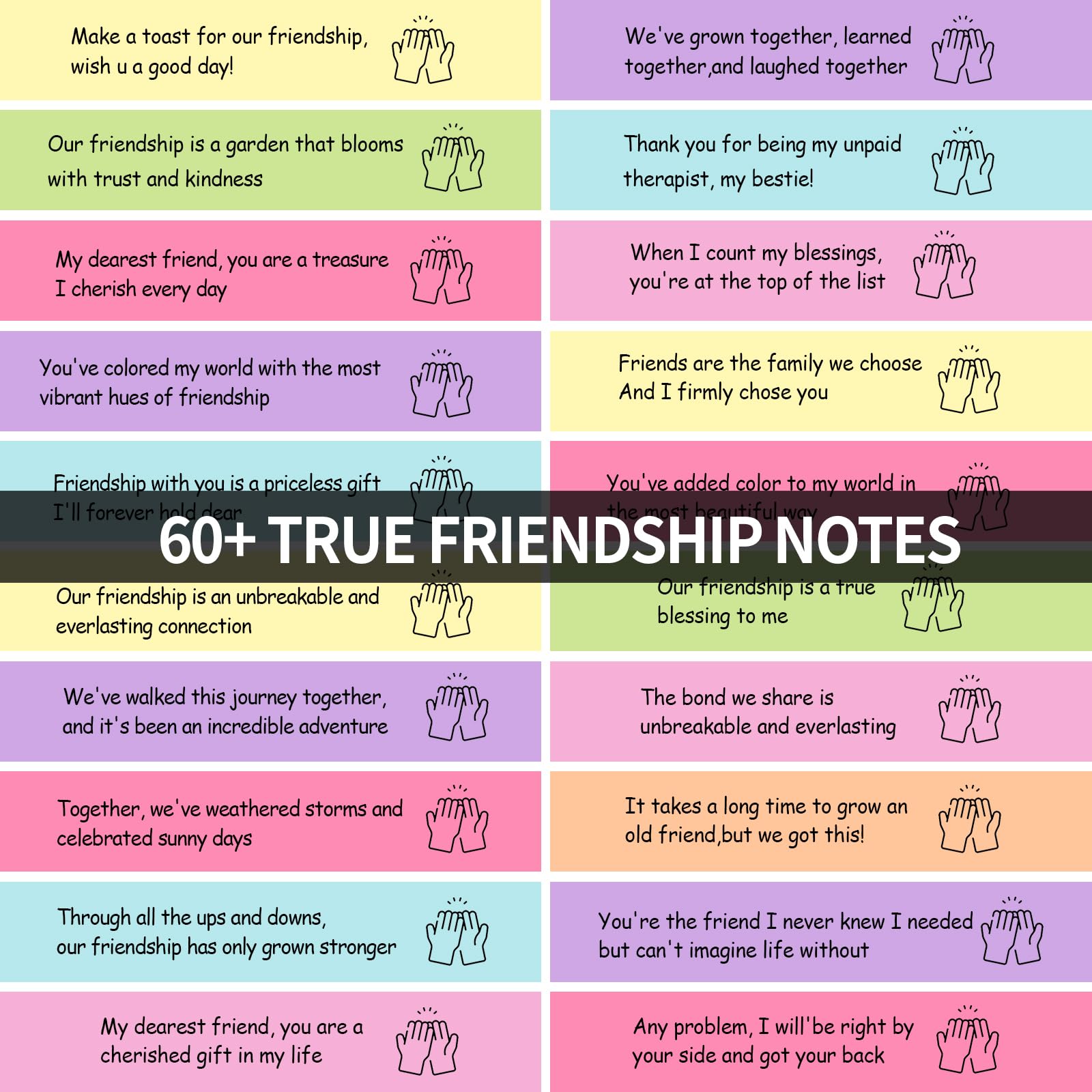 HIONXMGA 60PCS Pre-Written Friendship Messages in a Bottle, Cute Capsule Notes for Long Distance BFF Moving Away Gifts, Unique Bestfriend Birthday Gifts for Women Sister Bestie