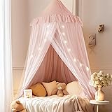 Bed Canopy with Star Lights, Double Layer Canopy
