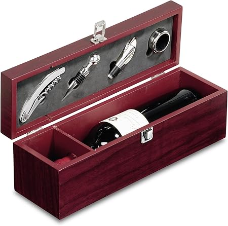 Compra Caja Regalo para botella con 4 Accesorios Vino en Amazon.es