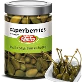 FRATELLI D'AMICO Caperberries, Premium Quality, Pickled, 19 oz (540g) | First Selection Capers with Salty and Pickled Flavor for Hummus &amp; Salads, Non-GMO, Vegan, Gluten Free, Product of Italy
