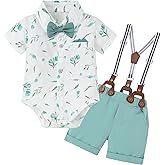 SANMIO Baby Boy Clothes Suits Short Sleeve Top+Bowtie+Suspender Shorts Summer Infant Gentleman Birthday Outfits
